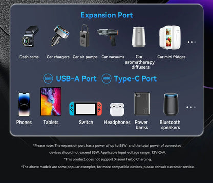 ESSAGER 120W USB + Type-C Car Charger Adapter with Cigarette Lighter Socket