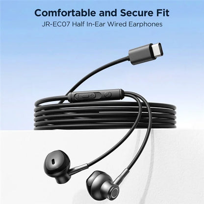JOYROOM JR-EC07 Metal Half In-Ear Earphones – Type-C Wired