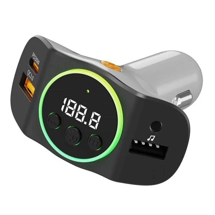 TASX C8 Dual USB Car Charger with Bluetooth 5.3 Receiver, Hands-Free Calling, and AUX Port