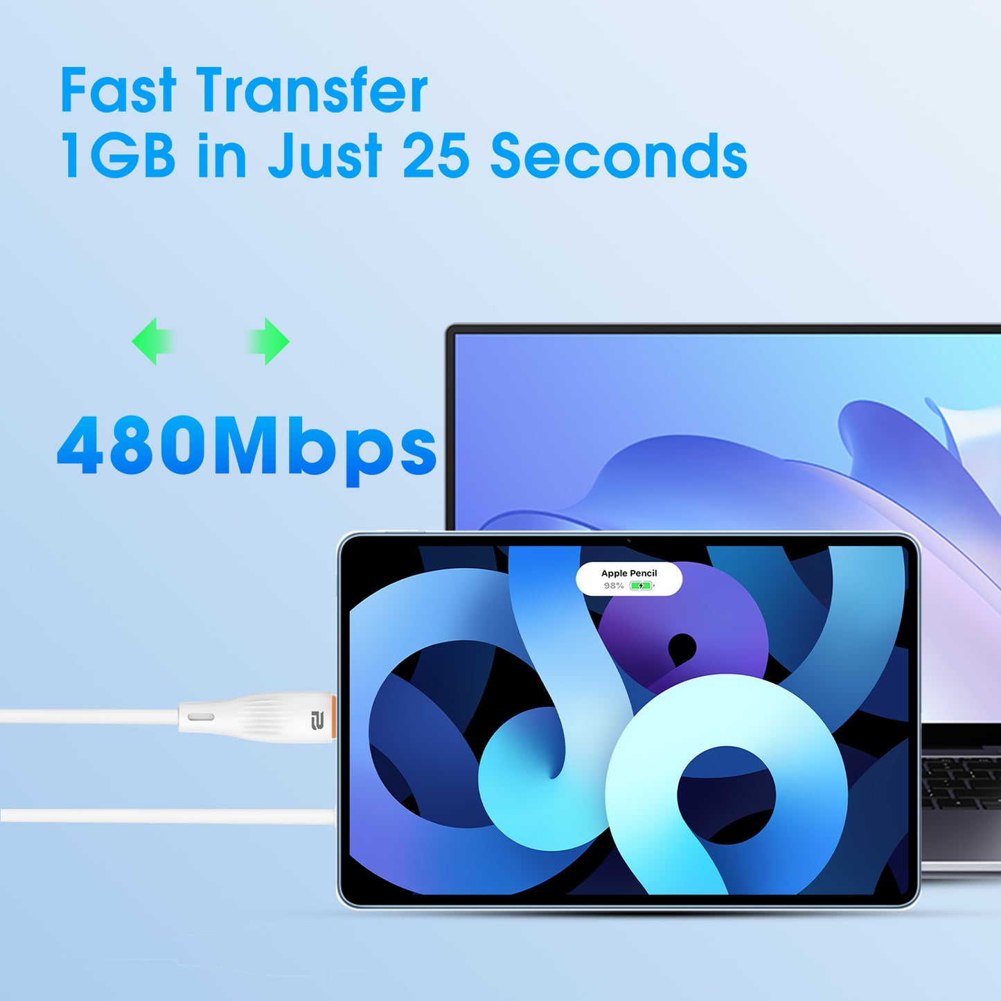 USB-A to USB-C Charge & Sync Cable 1.2M