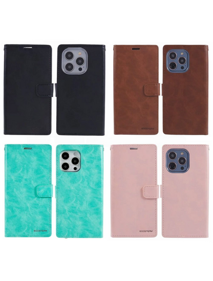 IPhone 15 Pro Mercury Bluemoon Diary Wallet Case