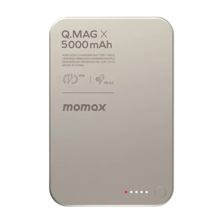 MOMAX Ultra Thin Metal Magsafe Wireless PowerBank (5000mAh)