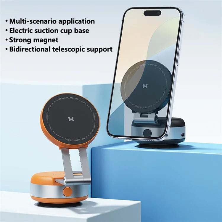 ROCK Q16 Electric Suction Cup Magnetic Phone Holder Portable Stand