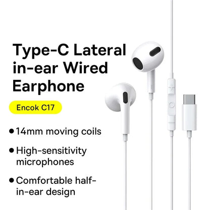 BASEUS Encok C17 Type-C Lateral In-Ear Wired Earphones