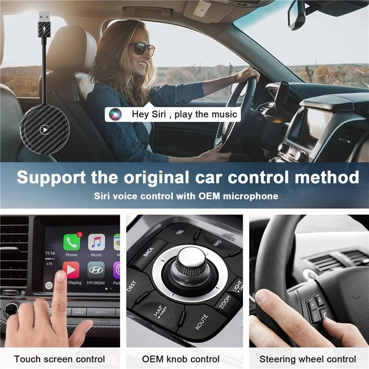 THT-020-5 AI Box Wireless CarPlay Adapter for Wired CarPlay Cars