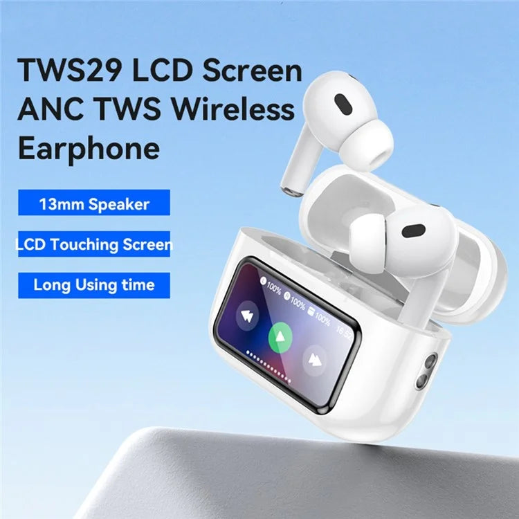 TASX LCD Screen ANC+ENC Noise Cancellation Wireless Bluetooth Earphones