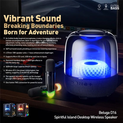 WEKOME Beluga D16 Desktop Bluetooth Speaker 40W Wireless Speaker with Dual Microphones