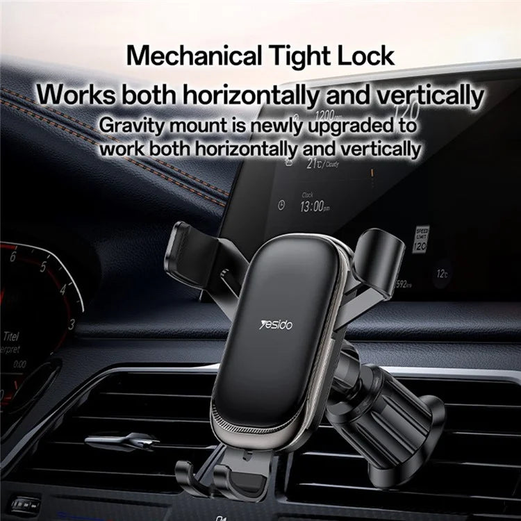 YESIDO C247 Gravity Sensing Car Phone Holder – Air Vent Mount Clamp
