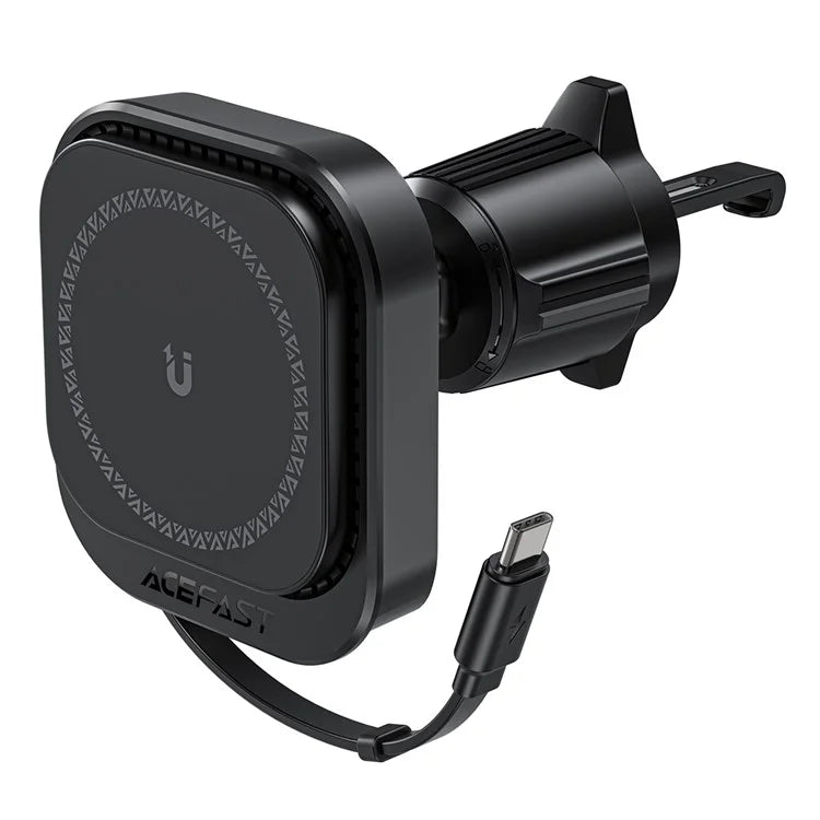 ACEFAST D32 MagSafe Car Air Vent Phone Wireless Charger with Retractable Cable