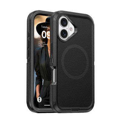 IPhone 17 Shockproof Robot Armor Case with Belt Clip & MagSafe | Rugged Dual-Layer Protection