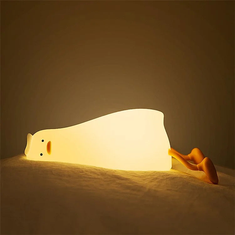 TASX Soft Silicone Duck Night Lamp with Touch Sensor and Timer