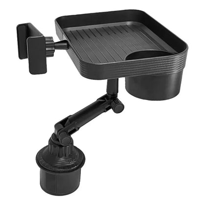 TASX SB-6088 Car Cup Holder Tray with 360° Rotating Table and Phone Stand