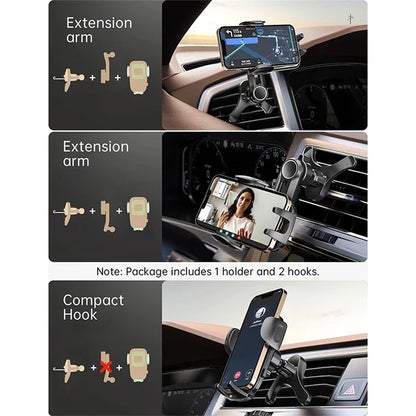TASX A034 10th Gen Car Phone Holder – Y-Shaped Base Air Vent Hook Mount