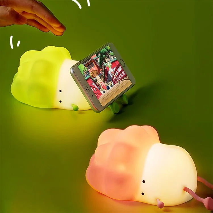 TASX K1110 Cute Cabbage Night Light with Phone Holder & Timer