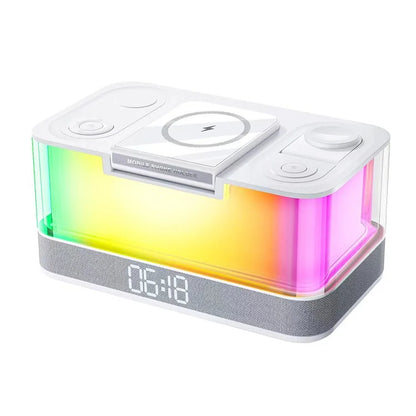 TASX QXF-R8 Bluetooth Speaker with Clock, Light & Wireless Charger