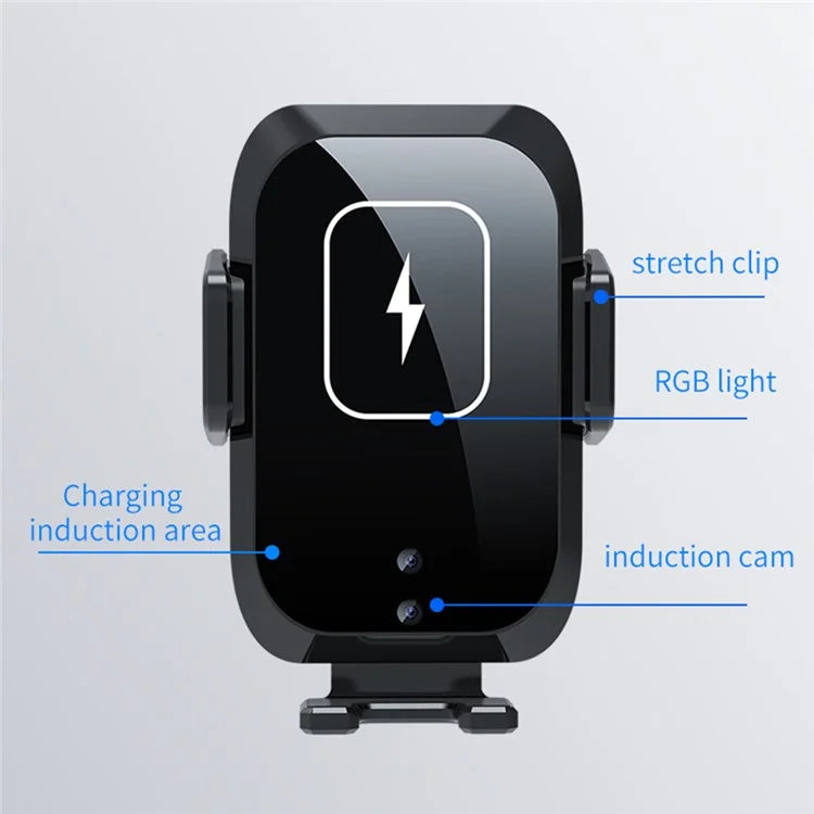 TAS Wireless Charger Phone Mount with Air Vent Holder, Dashboard Stand