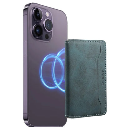 TASX D20 Retro Leather Card Holder – MagSafe-Compatible Back Case Attachment