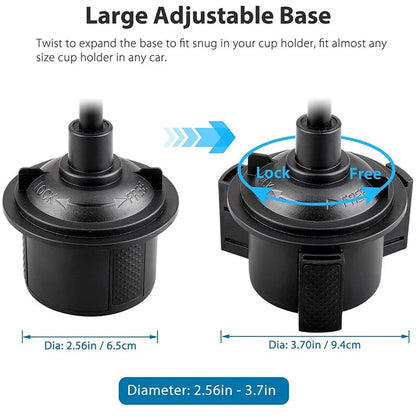 TASX A166 360° Rotation Adjustable Cup Holder Phone Mount with Removable Long Neck