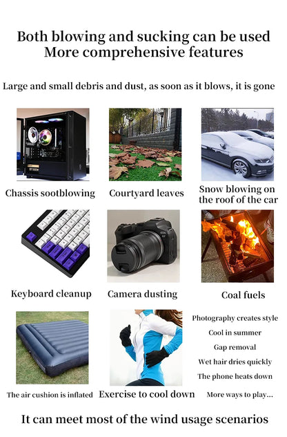 TASX S7 Handheld Mini Turbo Fan with Brushless Motor and High-Power Blower