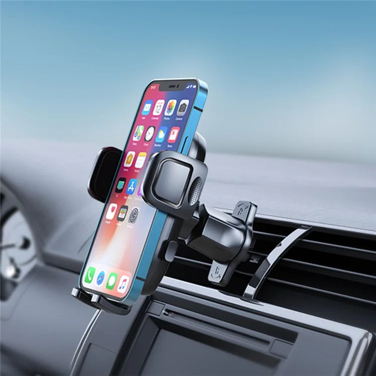 TASX X158 Universal Car Phone Holder – 360° Rotatable Metal Hook Air Outlet Mount