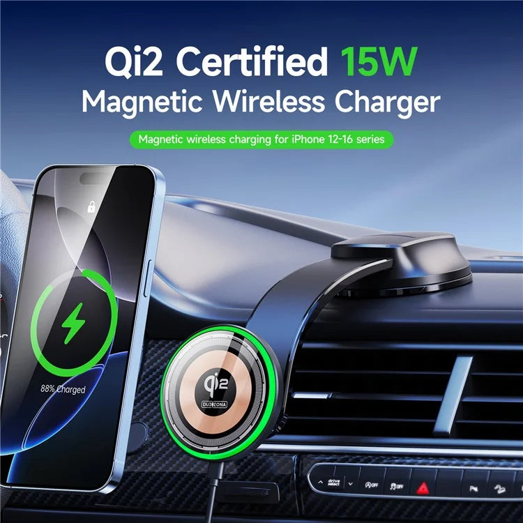 DUZZONA V5 Pro 15W Car Magnetic Wireless Charging Phone Holder (Qi2 Certified)