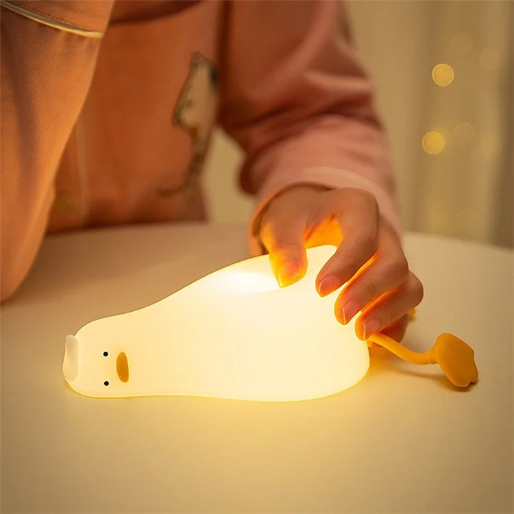 TASX Soft Silicone Duck Night Lamp with Touch Sensor and Timer