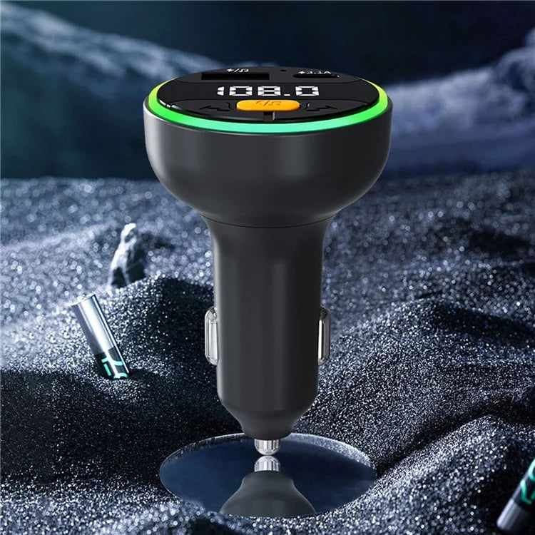 TASX C9 Multifunctional Bluetooth Car MP3 Player with USB Type-C Charger and Digital Display FM Transmitter