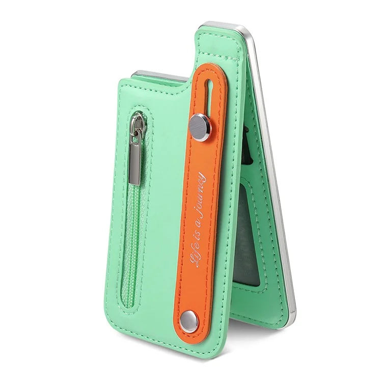 TASX KB-62 RFID Blocking Phone Wallet – Leather Card Bag with Wristband, Kickstand & Zipper