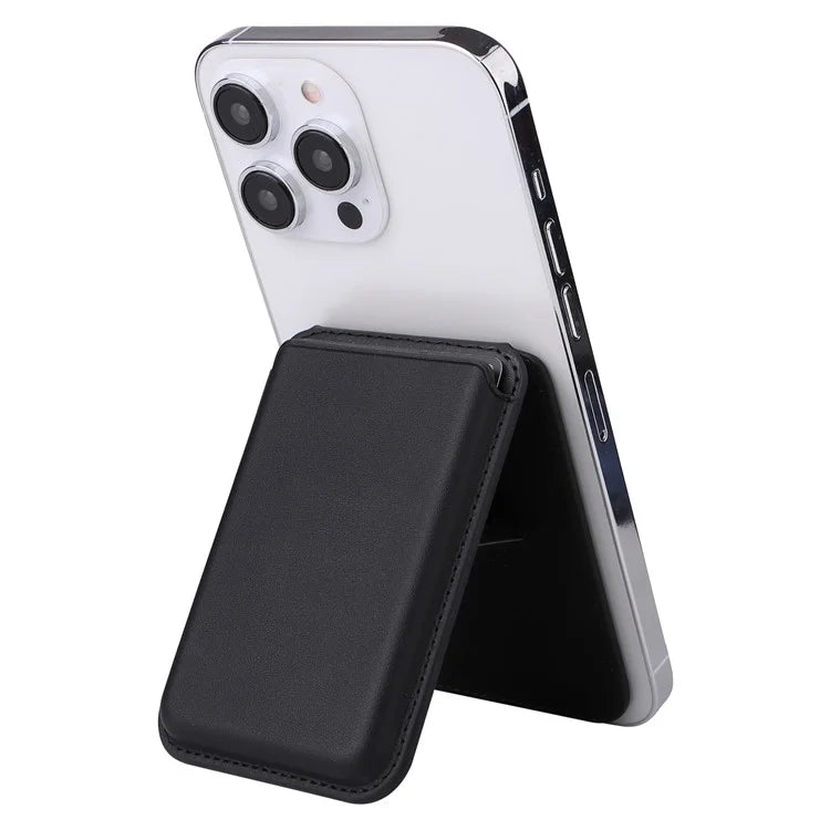 TASX G057 MagSafe Card Holder – PU Leather Back Attachment with Kickstand