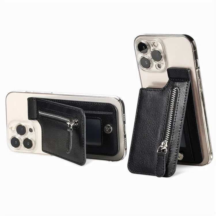 TASX KB-29 Retro Leather  Card Holder – Multifunctional Wallet with Kickstand & Zipper