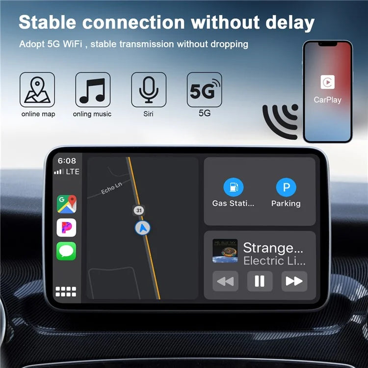 THT-020-5 AI Box Wireless CarPlay Adapter for Wired CarPlay Cars