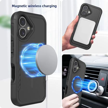 IPhone 17 Shockproof Robot Armor Case with Belt Clip & MagSafe | Rugged Dual-Layer Protection