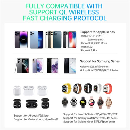 TASX T255 3-in-1 Desktop Qi2 15W Charging Station