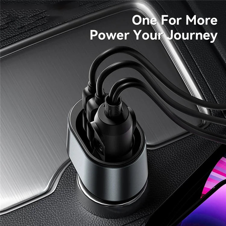 ESSAGER 120W USB + Type-C Car Charger Adapter with Cigarette Lighter Socket