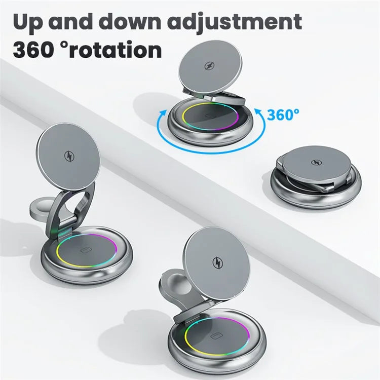 TASX LFX-208 RGB 3-in-1 Wireless Charger 15W Fast Wireless Charger