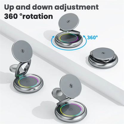 TASX LFX-208 RGB 3-in-1 Wireless Charger 15W Fast Wireless Charger