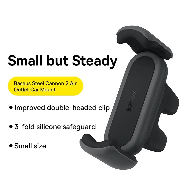 BASEUS Steel Cannon 2 Car Phone Holder – Air Outlet Spring Clip Mount