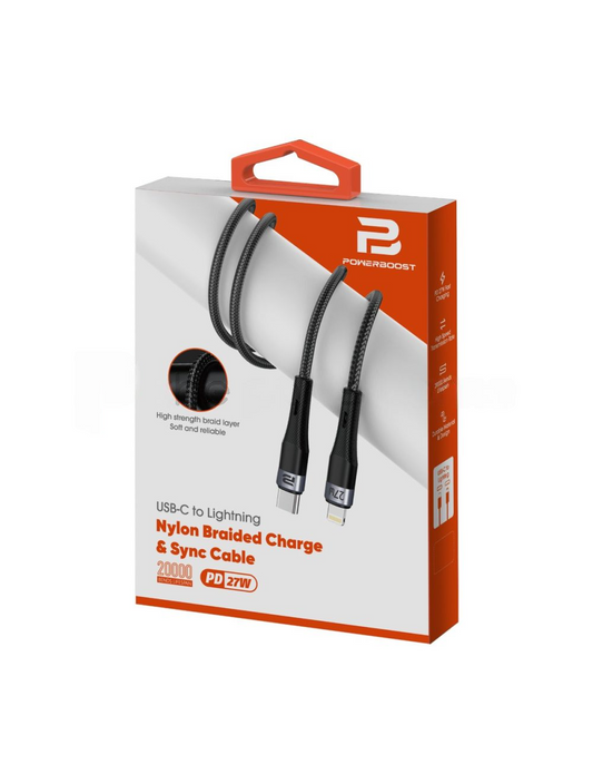 USB-C to Lighting Charge & Sync Cable 1.2M (Nylon Braided)(27W)