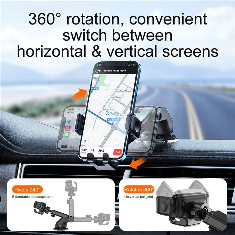 JOYROOM JR-ZS283 Universal Car Phone Holder – 360° Rotation Windscreen & Dashboard Mount