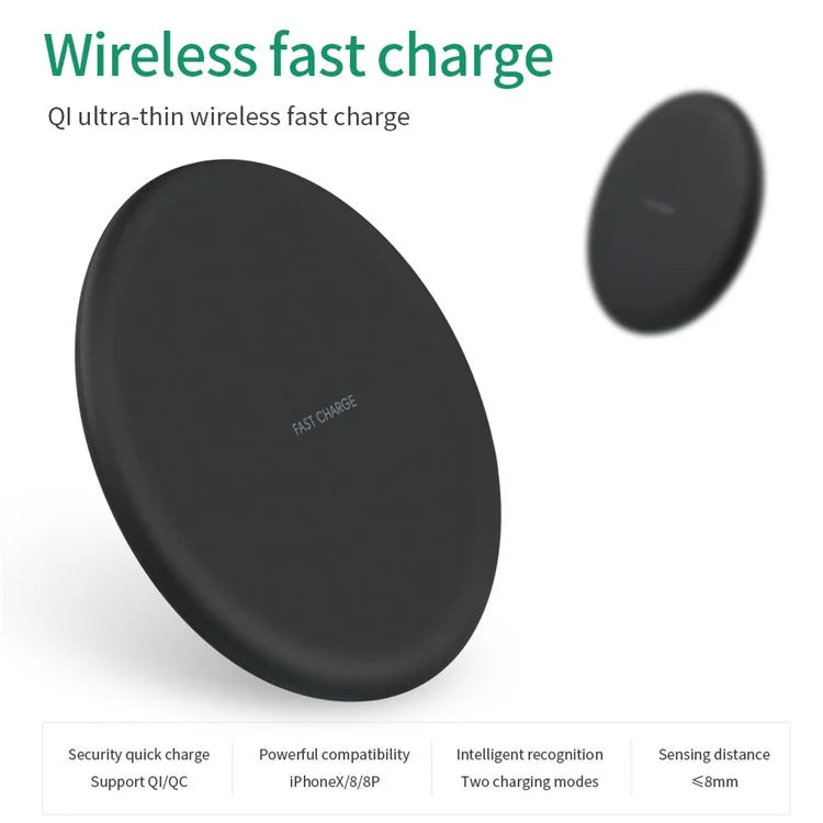 TASX KC-N5 Qi Wireless Phone Charger Cradle Super Slim 10W Fast Charging Pad
