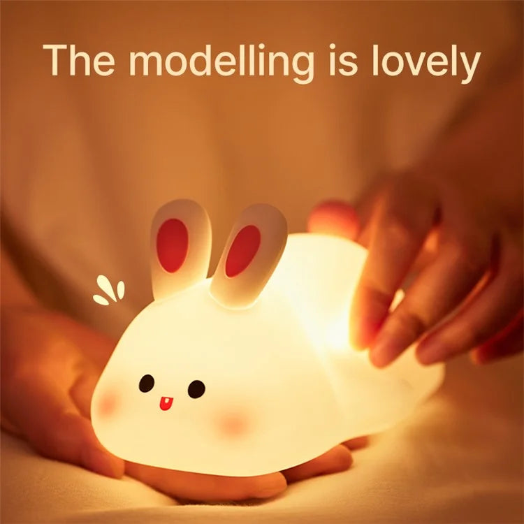 TASX K1153 Cute Rabbit Mini Night Light with RGB Dimming for Kids