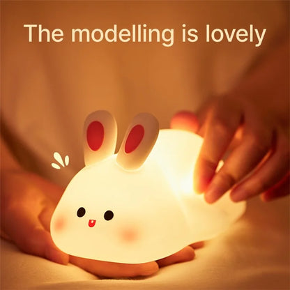 TASX K1153 Cute Rabbit Mini Night Light with RGB Dimming for Kids