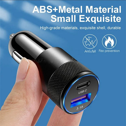 TASX A6174 15W 3.1A USB + PD Type-C Mini Car Charger