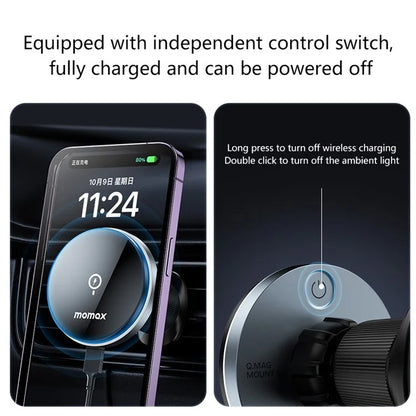 MOMAX CM25A MagSafe Wireless Car Air Vent Phone Charging Holder