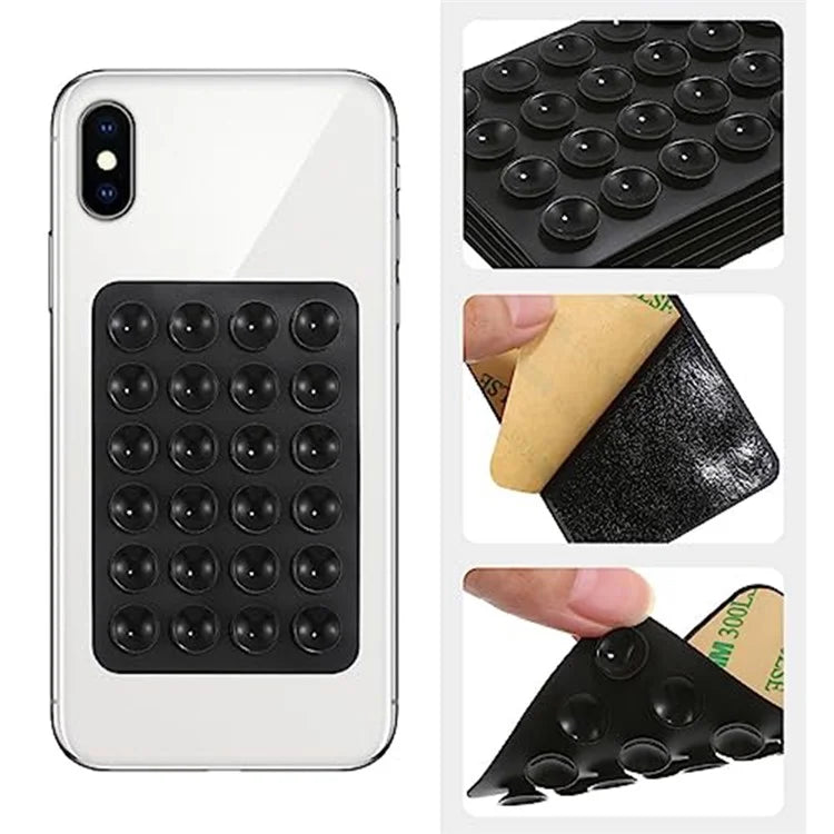 TASX Silicone Suction Cup Phone Holder – 3M Stick-On Anti-Slip Mount for Mirrors & Showers