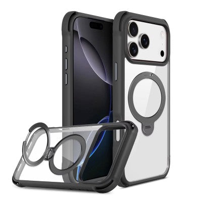 REDEFINE Rebound Magnetic Drop Protection Case for iPhone 17 | 9.8ft Shockproof Clear Cover (Black)