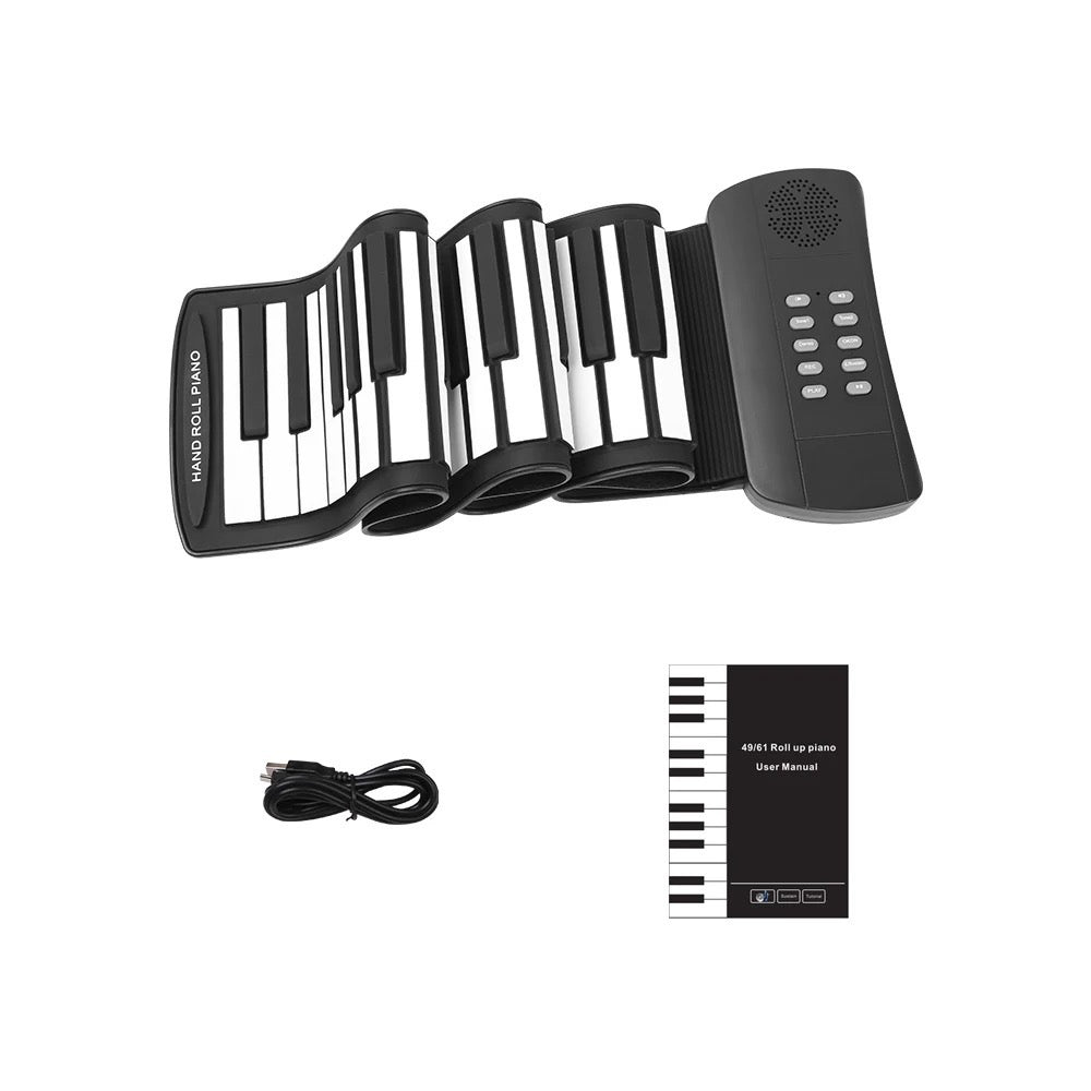TASX Hand Roll Piano Pads Flexible Battery USB Powered (61 Keys)