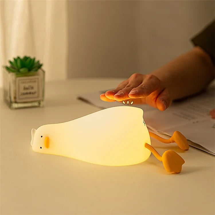 TASX Soft Silicone Duck Night Lamp with Touch Sensor and Timer