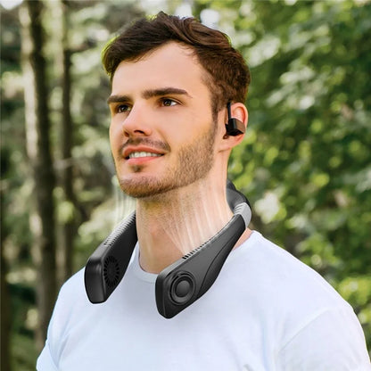 TASX Aromatherapy Bladeless Neck Fan with USB Rechargeable Air Cooling