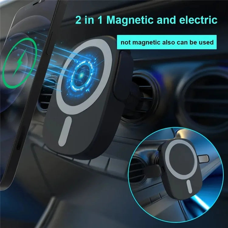 TASX 15W Magnetic Car Wireless Charger for Dash and Air Vent Phone Holder